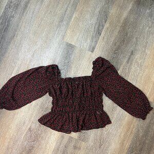 🌿 Blush by J Smocked Floral Peasant Top 🌿